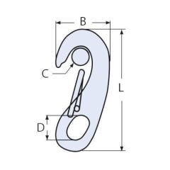 KRAKEN Tutucu Karabina Kanca Gözlü 50 mm (Boy) Paslanmaz