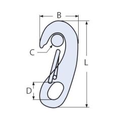 KRAKEN Tutucu Karabina Kanca Gözlü 50 mm (Boy) Paslanmaz