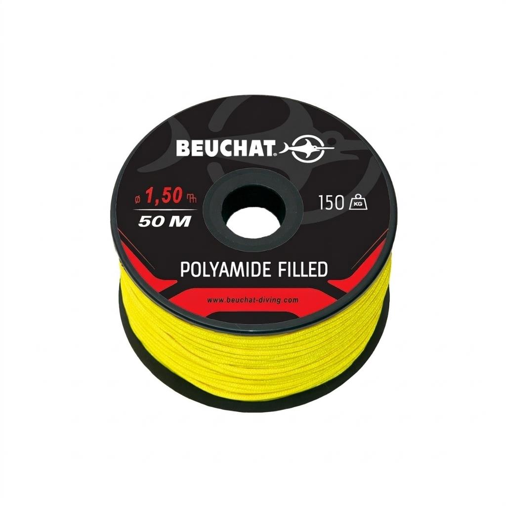 BEUCHAT Zıpkın Makara İpi Naylon Kevlar 50m, 1,5mm sarı