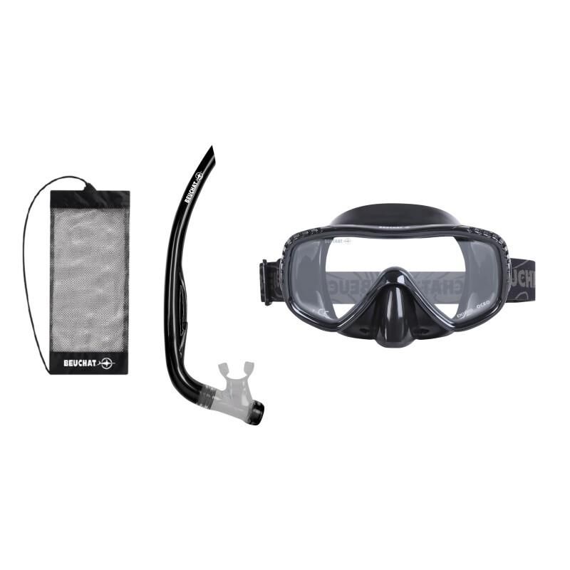 BEUCHAT SET MS OCEO Maske Şnorkel (Tahliyeli) Siyah