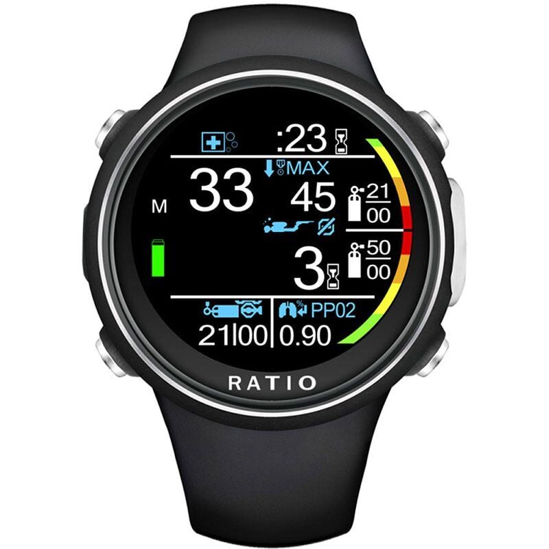 RATIO Dalış Bilgisayarı IDive Color Easy, Siyah