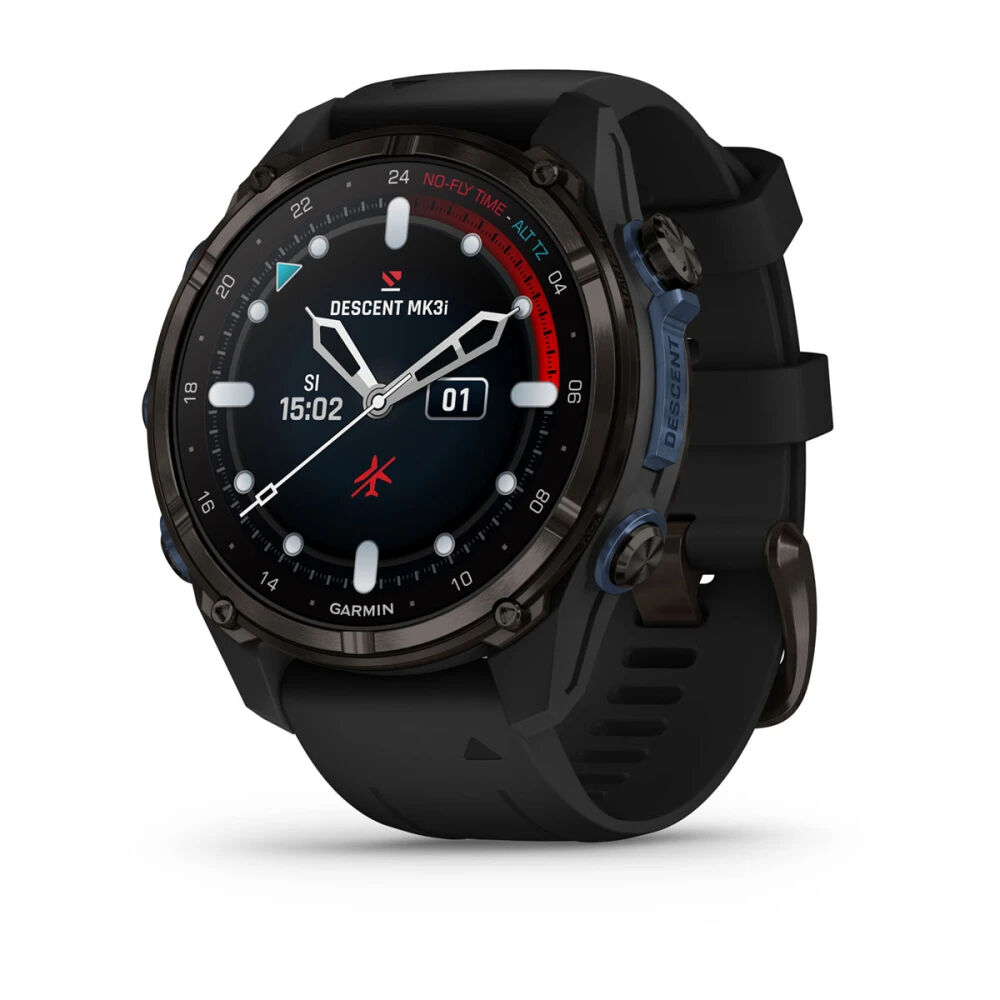 Descent Mk3i – 43 mm - Karbon Gri DLC Titanyum, Siyah Silikon Kayışlı