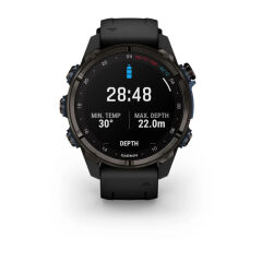 Descent Mk3i – 43 mm - Karbon Gri DLC Titanyum, Siyah Silikon Kayışlı