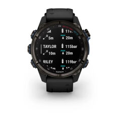 Descent Mk3i – 43 mm - Karbon Gri DLC Titanyum, Siyah Silikon Kayışlı
