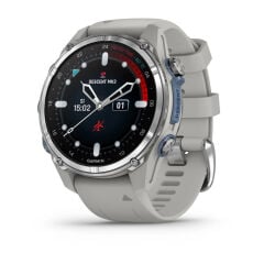 Descent Mk3 – 43mm - Paslanmaz Çelik, Fog Gri Silikon Bantlı