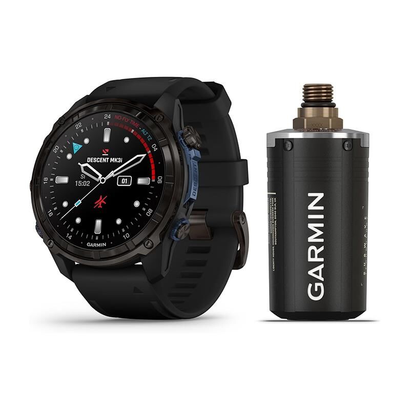 Descent Mk3i – 51 mm - Karbon Gri DLC Titanyum, Siyah Silikon Kayışlı ve T2 Transceiver