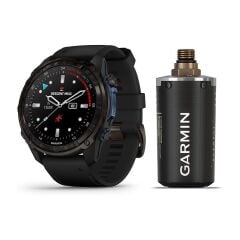 Descent Mk3i – 51 mm - Karbon Gri DLC Titanyum, Siyah Silikon Kayışlı ve T2 Transceiver