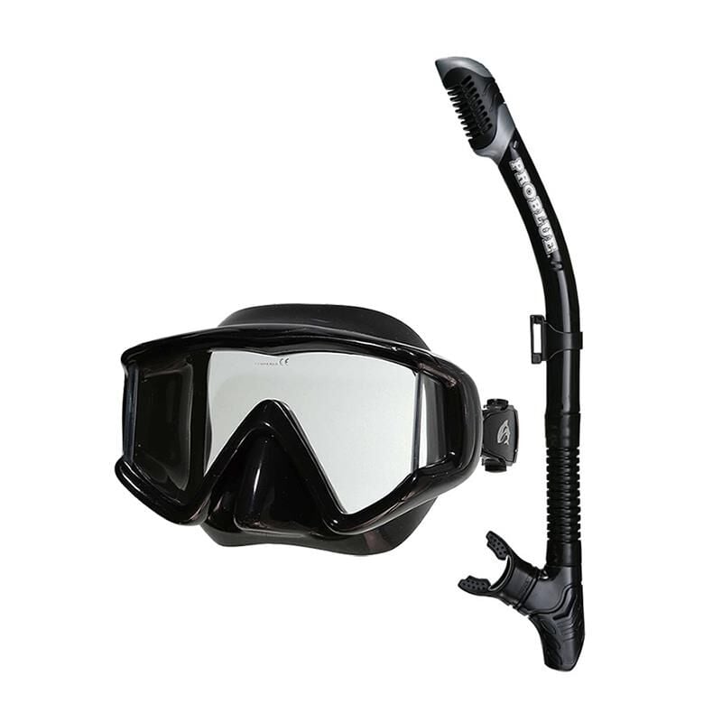 PROBLUE SET MS VISION PLUS3 Maske, DRY Snorkel, Siyah