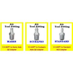 KRAKEN BC Adaptör AD22, Power Standart, Inflator hortumu için kolay bağlantı adaptörü 1/4'' NPT Dişi