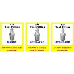KRAKEN BC Adaptör AD23, Power Mares, Inflator hortumu için kolay bağlantı adaptörü 1/4'' NPT Dişi