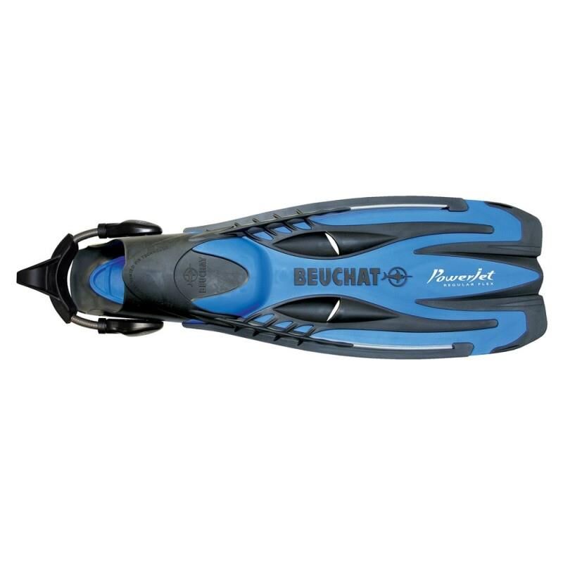 BEUCHAT Palet Açık POWERJET, Çelik Yaylı Kayış ile Mavi - S