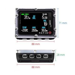 RATIO Dalış Bilgisayarı IX3M Tech+ GPS Edition, Siyah