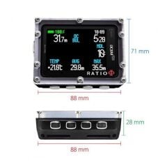 RATIO Dalış Bilgisayarı IX3M Tech+ GPS Edition, Siyah