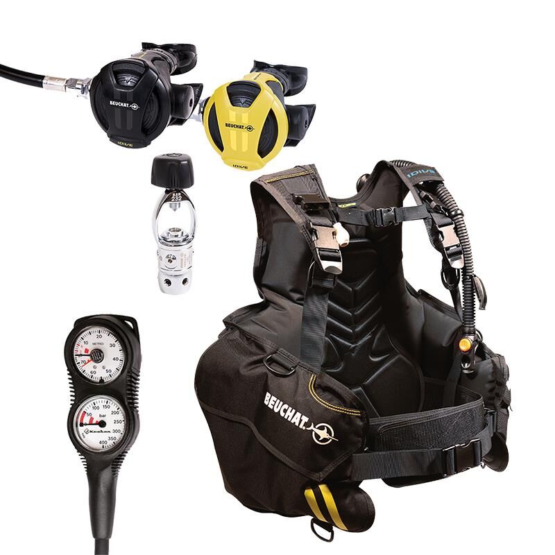 BEUCHAT Scuba Set ECO, 1DIVE Bc, Regülatör, Ahtapot, Konsol, INT-XS-S