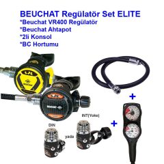 BEUCHAT Regülatör Set ELITE VR400 INT, Ahtapot, Konsol, BC Hortumu ve Çanta dahil