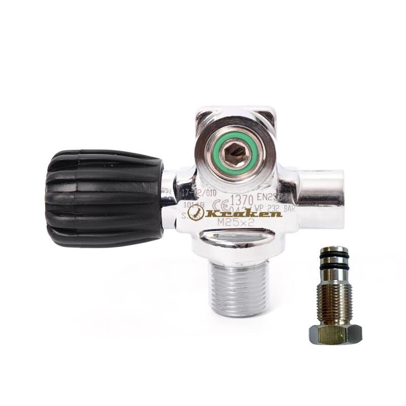 KRAKEN Tüp Vanası Sol 25x2 M26 232bar, Körleyici ile